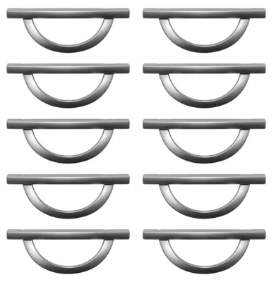 10er-Pack Möbelgriffe, Lochabstand 128 mm, silber