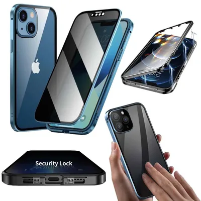 Obrázok produktu pre Puzdro na mobilný telefón Apple iPhone 15 Plus s obojstranným magnetickým skleneným rámčekom a ochranou súkromia
