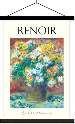 Produktbild von MuchoWow® Textilposter Kunst - Renoir - Blumen 60x90 cm mit schwarzem Rahmen - Poster Wohnzimmer
