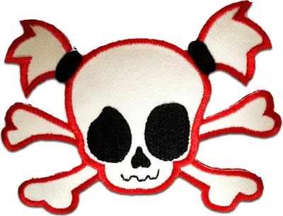 Produktbild von Totenkopf Girly Emo - Aufnäher, Bügelbild, Aufbügler, Applikationen, Patches, Flicken, Zum Aufbügeln, Größe: 9,5 x 6,7 cm