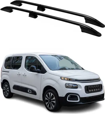 Image de Barres de toit Longitudinales pour Citroen Berlingo 2018-2024 L1 Alu Noir