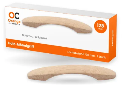 Produktbild von Holzgriffe Holzknopf Holz Möbelgriff Knopf Schubladengriff Möbelgriffe Natur 128mm