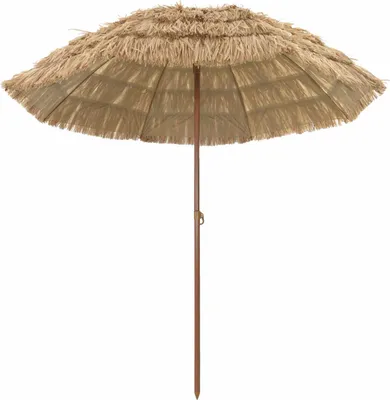 Image de Parasol de plage 205 x 205 x 210 cm Polyester et Acier Naturel