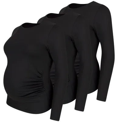 Produktbild von Umstandsshirt Langarm Langarm Basic Umstandsmode mit Motiv Schwangerschaft M.M