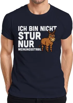Obrázek produktu pro Not stubborn just opinionated funny donkey saying humour gift pánské tričko, Navy, XL