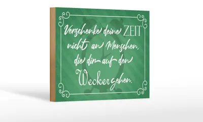 Produktbild von Holzschild Spruch 18x12cm verschenke deine Zeit nicht