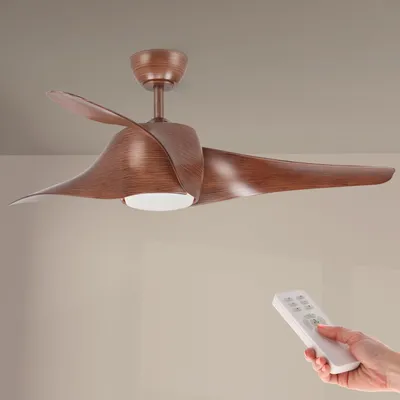 Image de Ventilateur de plafond avec éclairage LED - Moteur silencieux de 40 W - 127 cm, structure en bois et en métal