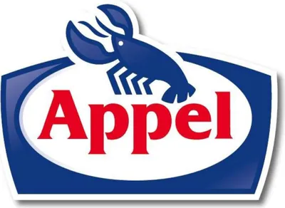 A logo for Appel Delikatess Remoulade featuring a blue lobster above the brand name in red letters.