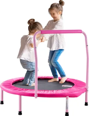 Produktbild von VEVOR Kindertrampolin Outdoor-Trampolin 91,44 cm faltbares Trampolin mit Griff, Rebounder-Trampolin Gartentrampolin für Kleinkinder, Geburtstagsgeschenk für Kinder ab 3 Jahren 100 kg belastbar Rosa