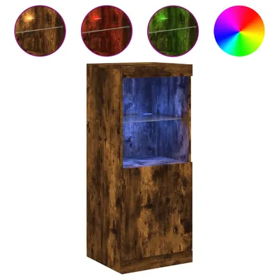 Produktbild von Sideboard mit LED-Leuchten Räuchereiche 41x37x100 cm