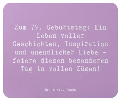 Produktbild von Mr. & Mrs. Panda Mauspad Spruch 79. Geburtstag - Lavendeltraum - Geschenk, Alter, Happy Birthday, Mouse Pad, besonderen Tag feiern, laptop, Erinnerungen, Mousepad, pc