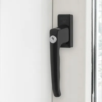 Produktbild von AXA Sicherheitsfensterschloss - Dreh - Kipp - Fenstergriff L - Zylinder - Schwarzes Aluminium - F8 - Abschließbar