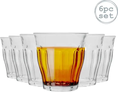 Produktbild von 6 x Wasserglas, Trinkglas, Hartglas, transparent, 16 cl, Ø 7.5 cm, Höhe: 7.8 cm