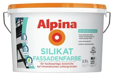 Produktbild von Alpina Silikat Fassadenfarbe 2,5 Liter weiß matt