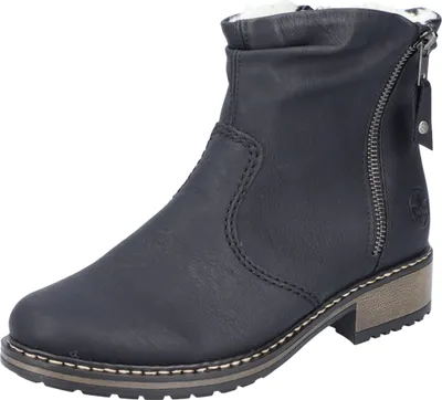 Produktbild von Rieker Damen Stiefelette warm gefüttert Reißverschluss Z6841, Größe:41 EU, Farbe:Schwarz
