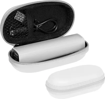 Produktbild von Powerbank 2.200 mAh mit USB Anschluss / mit Etui / Farbe: weiß