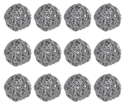 Image de Dekokugeln en rotin, 12 pièces, argentées, 5 cm, pour décoration de vases et jouets pour animaux