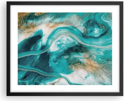 Produktbild von Gerahmtes Poster - Schwarzer Rahmen - Wasser Meer Ozean - 50x40 cm - Wand Bild - Wanddeko - Wandbilder - Kunstposter - Wandposter - Bilderrahmen - Bilder - Kunstdruck - P2BAA50x40-5108