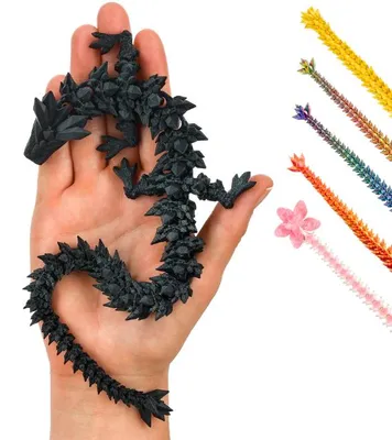 Obrázok produktu pre Dekoratívna figúrka 3D drak – 30 cm | Fantasy zberateľská soška – Čierna