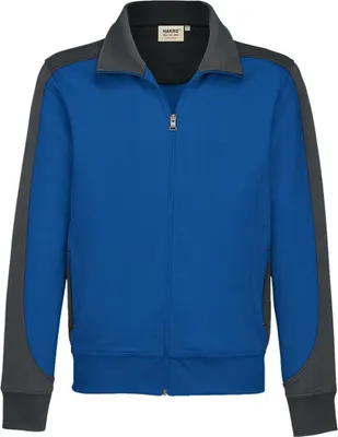 Produktbild von HAKRO Sweatjacke Contrast Performance #477 Gr. M royalblau/anthrazit