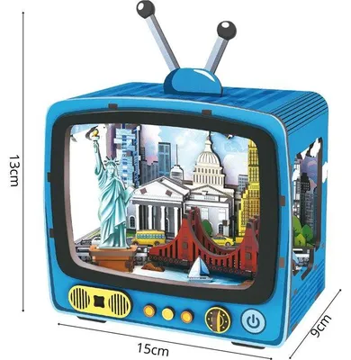 Immagine prodotto di Fermalibri fai da te – Modello 3D – TV New York – 12,5 x 8 x 13 cm