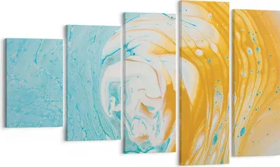 Produktbild von Bild auf Leinwand - Leinwandbild - 5 Teile - Abstraktion verschüttet Farben - 100x60cm - Wand Bild - Wanddeko - Wandbilder - Leinwanddruck - Bilder - Wanddekoration - Leinwand bilder - EG100x60-4742
