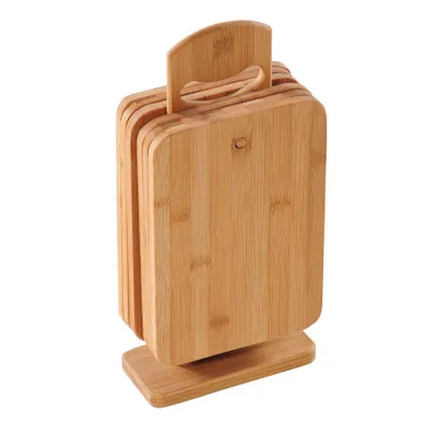 Produktbild von KESPER 58375 Brettchenständer mit 6 Brettchen aus -em Bambus / Frühstücksbrettchen