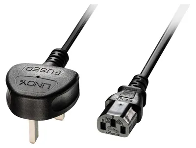 Produktbild von Lindy 30434 Stromkabel Schwarz 3 m Netzstecker Typ G C13-Koppler