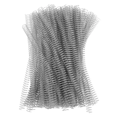 Image de 100Pcs Spiral Binding Coils Iron Dia 14.3mm 9/16in 48 Teeth 4:1 Ratio 115 Sheet Capacity for A4 Paper Silver