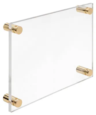 Produktbild von Firmenschild Namensschild Acrylglas DIN A4 – inkl. 4 Messing-Abstandshalter 13×19 mm, Gold Türschild