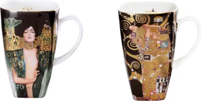 Produktbild von 2er Set Gustav Klimt Becher Set 2 Judith I + Die Erfüllung Goebel Porzellan
