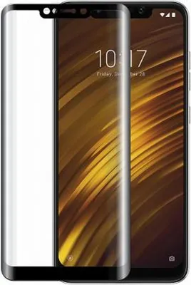Produktbild von BigBen Connected, Bildschirmschutz aus Glas 2.5D Kratzfest für Pocophone F1, Schwarz transparent