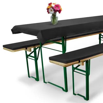 Produktbild von Beautissu 3tlg Bierzeltgarnitur Auflage Set 70cm Comfort XS, 3tlg., Anthrazit