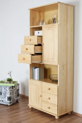 Produktbild von Regal - 80 cm breit, Kiefer Holz-Massiv, Farbe: Natur