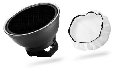 Produktbild von 15 cm Reflektor-Lampenschirm mit Wabengitter, passend für Godox- und Nikon-Blitzgeräte