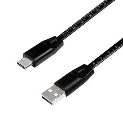 Produktbild von LogiLink USB 2.0-Kabel USB/USB-C 1m m. Metermaß