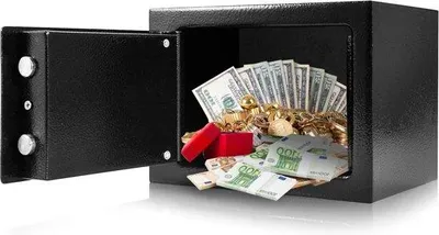 Produktbild von Sichere Stahlkassette mit 2 Schlüsseln Schwarz
