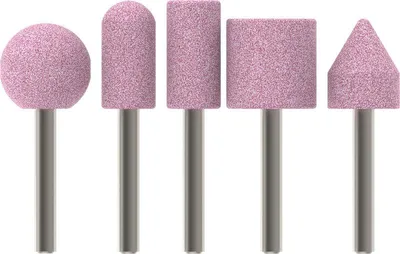 Produktbild von PRO Steel Schleifstiftset, 25 x 24, 15 x 30, 25 x 25, 20 x 25 mm, G60, 5-tlg.