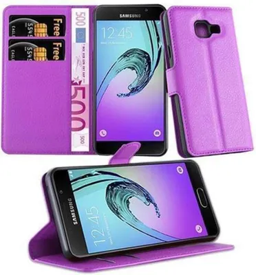 Obrázok produktu pre Cadorabo puzdro pre Samsung Galaxy A3 2016 ochranné puzdro vo fialovej farbe puzdro na mobilný telefón kryt magnetické zatváranie