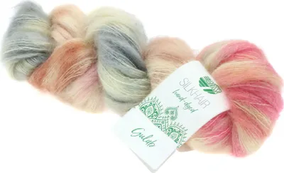 Produktbild von LANA GROSSA SILKHAIR HAND-DYED - Farbe: 610 Beige/Rosa/Ecru/Hellgrau/Dunkelgrau