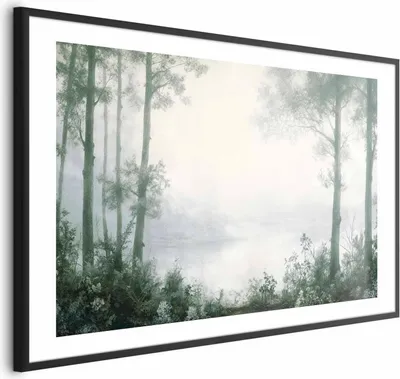 Produktbild von Posterpapier Poster - Forest and Pond in Patinated Green 60x40 cm Landschaften c-H-10025-ao-a