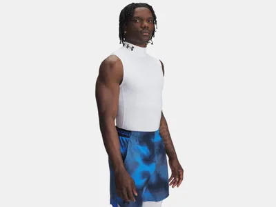 Image de Under Armour Heatgear Armour Comp Mock T-shirt sans manches Blanc S Homme Blanc S