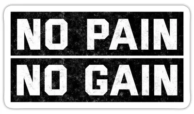 Produktbild von Spreadshirt No Pain No Gain Statement Sticker Aufkleber, 10 x 10 cm, Mattweiß