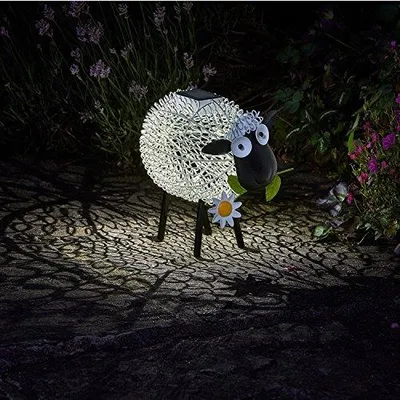 Solar-LED-Schaf, 21,5 cm, warmweiß, wetterfest, Gartenfigur