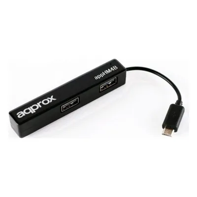 Produktbild von 4-Port USB Hub approx! APPHM4B USB 2.0 480 Mbps Schwarz