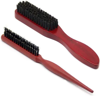 Image de Ensemble de brosses en poils de sanglier, 2 pièces, poils doux, pour l'entretien des cheveux et de la barbe