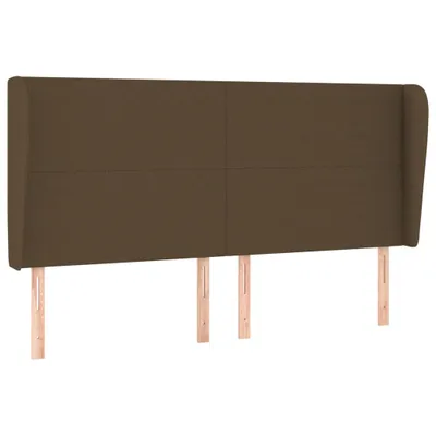 Produktbild von vidaXL Kopfteil mit Ohren Dunkelbraun 203x23x118/128 cm Stoff