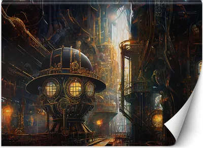 Produktbild von Vlies fototapete Steampunk Abstraktion 450x315 cm Feeby Gold inkl. Kleber einfache Montage