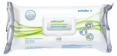 Zdjęcie produktu dla Schülke mikrozid universal chusteczki dezynfekujące premium MAXI 80 sztuk