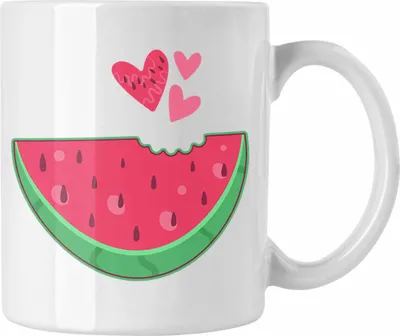 Produktbild von Trendation - Melone Grafik Tasse Geschenk Sommer Geschenkidee Melonen-Liebhaber (Weiß)